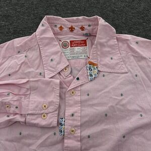 Men's Robert Graham The Freshly Laundered 046732 Shirt Button Up Pink Gingham L